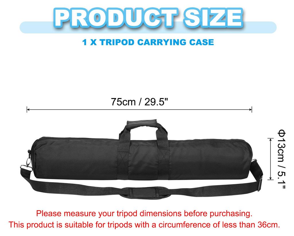 Stativ Tragetasche, 75 x 13 cm, Nylon gepolsterte Stativtasche mit verstellbaren Schultergurten und Griffen fš¹r Lichtst?nder, Schirme,Mikrofonst...