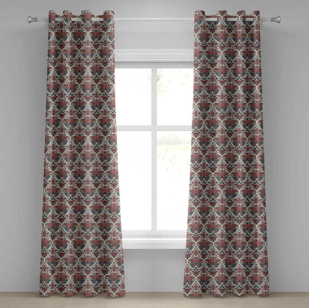 Rideau pour Chambre de Méditation Om et Chakra Mauve Style Paisley