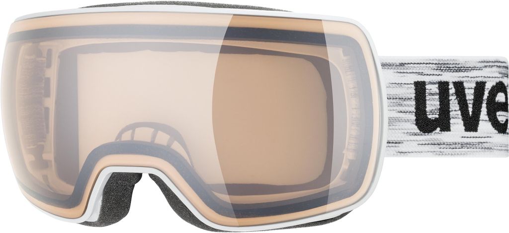 Uvex Skibrille compact V mit variomatic Technologie, Full Mirror Scheibe, Weiß