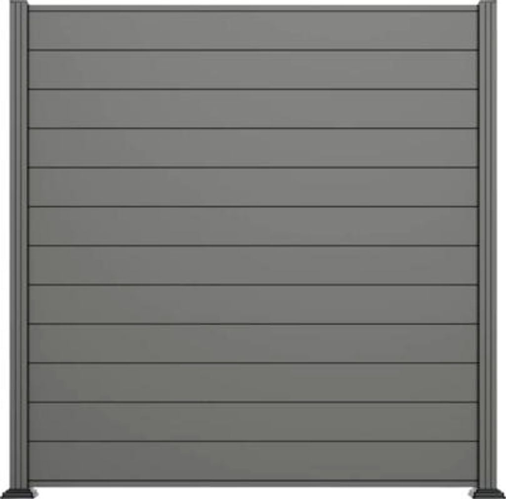 Zaun Hauptelement Sellin 180 x 180 cm - ähnlich RAL 7022 umbragrau
