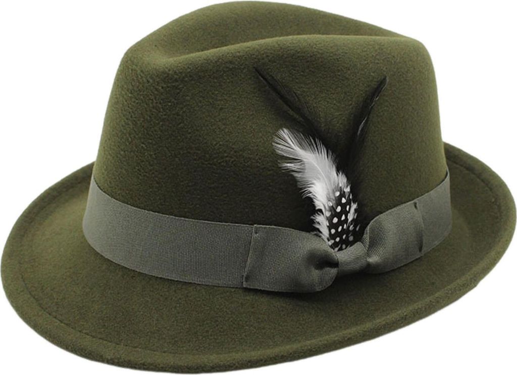 Fedora-Hut für Herren, mit Feder- und Schleifendekor, Produktbild 