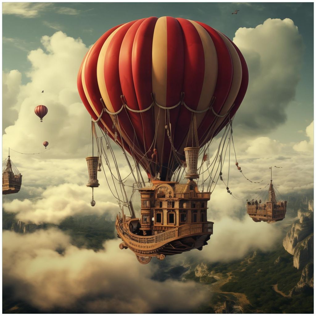 Wallario Memoboard Magnettafel aus Glas, Größe 50 x 50 cm, Motiv Schiffe über den Wolken