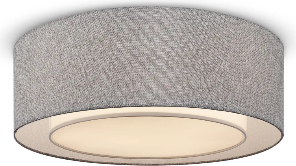 Plafonnier de salon LED Bergamo chrome gris E27 pour un éclairage doux