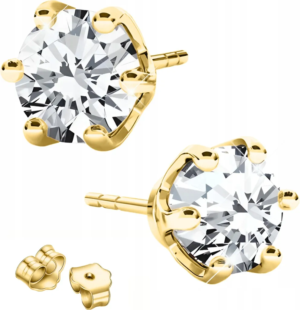 Orecchini Cerchi Oro e Zirconi 6mm Argento 925 in Offerta Limitata