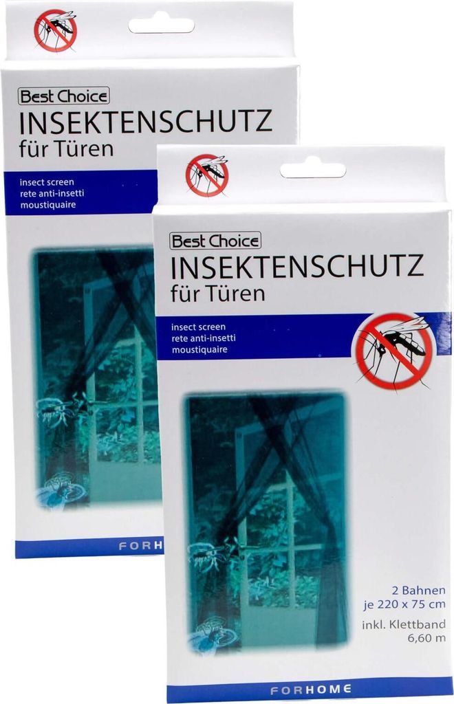 Insektenschutz Fliegengitter schwarz für zwei Türen je Produktbild 