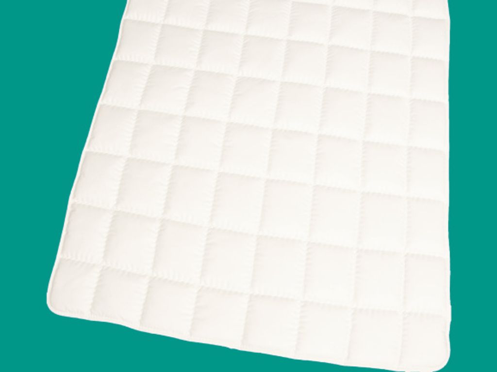 Matratzenauflage 100x200 Schurwolle Topper Unterbett Baumwolle weiß