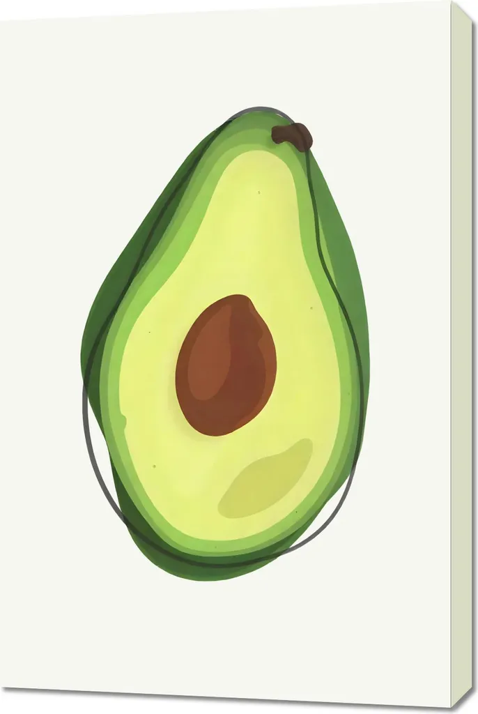 Quadro Moderno 60x90 Pop Art Avocado Frutta Vintage Soggiorno Tela