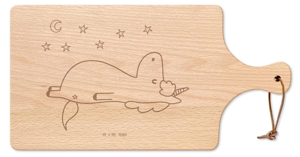 Mr. & Mrs. Panda Holzbrett Einhorn Sternenhimmel - Transparent - Geschenk, Schneidebrett, Pizzabrett, Unicorn, Brotzeitbrett, Brett, servierbrett h...