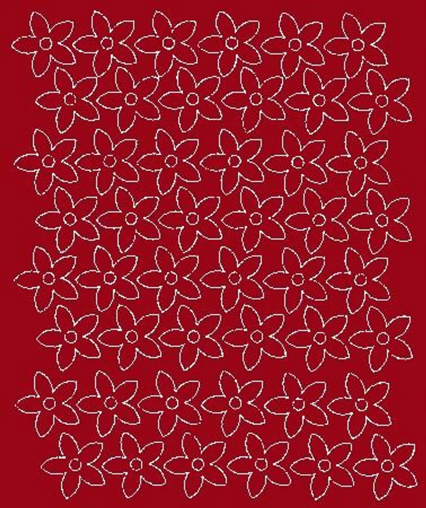 Adesivi murali fiori 3 cm 48 pezzi rosso scuro lucido