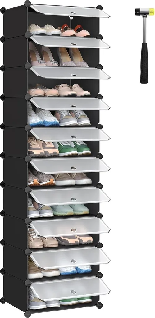 Étagère à chaussures à emboîtement modulaire avec 10 emplacements 40 cm