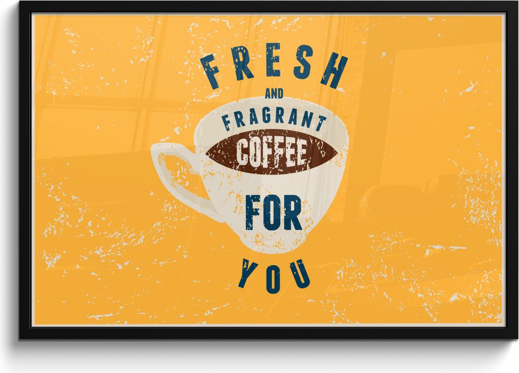 MuchoWow MuchoWow Gerahmtes Poster Frischer und duftender Kaffee für dich - Sprichwörter - Kaffee - Vintage - Zitate 90x60 cm - Poster mit zc...