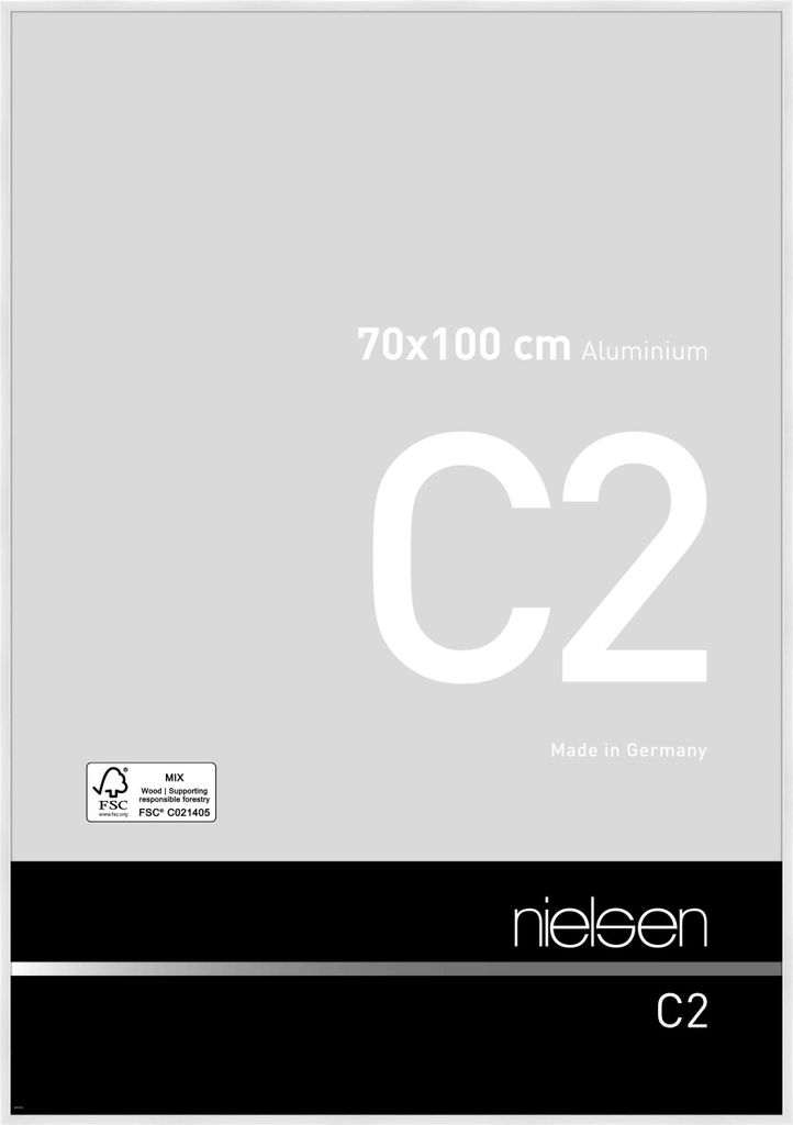 nielsen Aluminium Bilderrahmen C2, 70x100 cm, Weiß Glanz Produktbild 