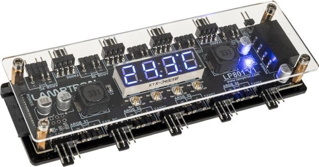 Lamptron LP801 Lüftersteuerung mit Display Hub für Lüfter und RGB in Schwarz