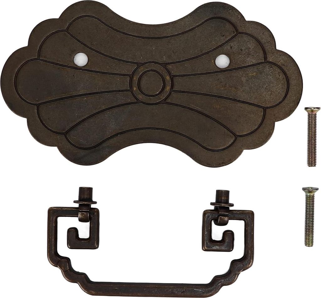 Antike Kupfergriffe im chinesischen Stil Messing Vintage Schubladengriffe mit 2 Schrauben für Schrank Nachttisch (Bronze)