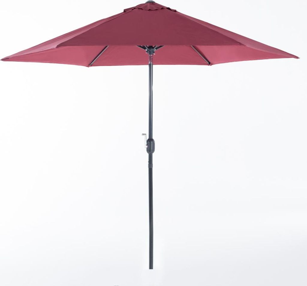 Sechseckiger Sonnenschirm Ø270 cm aus Aluminium mit wasserabweisendem Bezug und Kurbelöffnung – neigbar, robust und ideal für Garten, Terrasse...