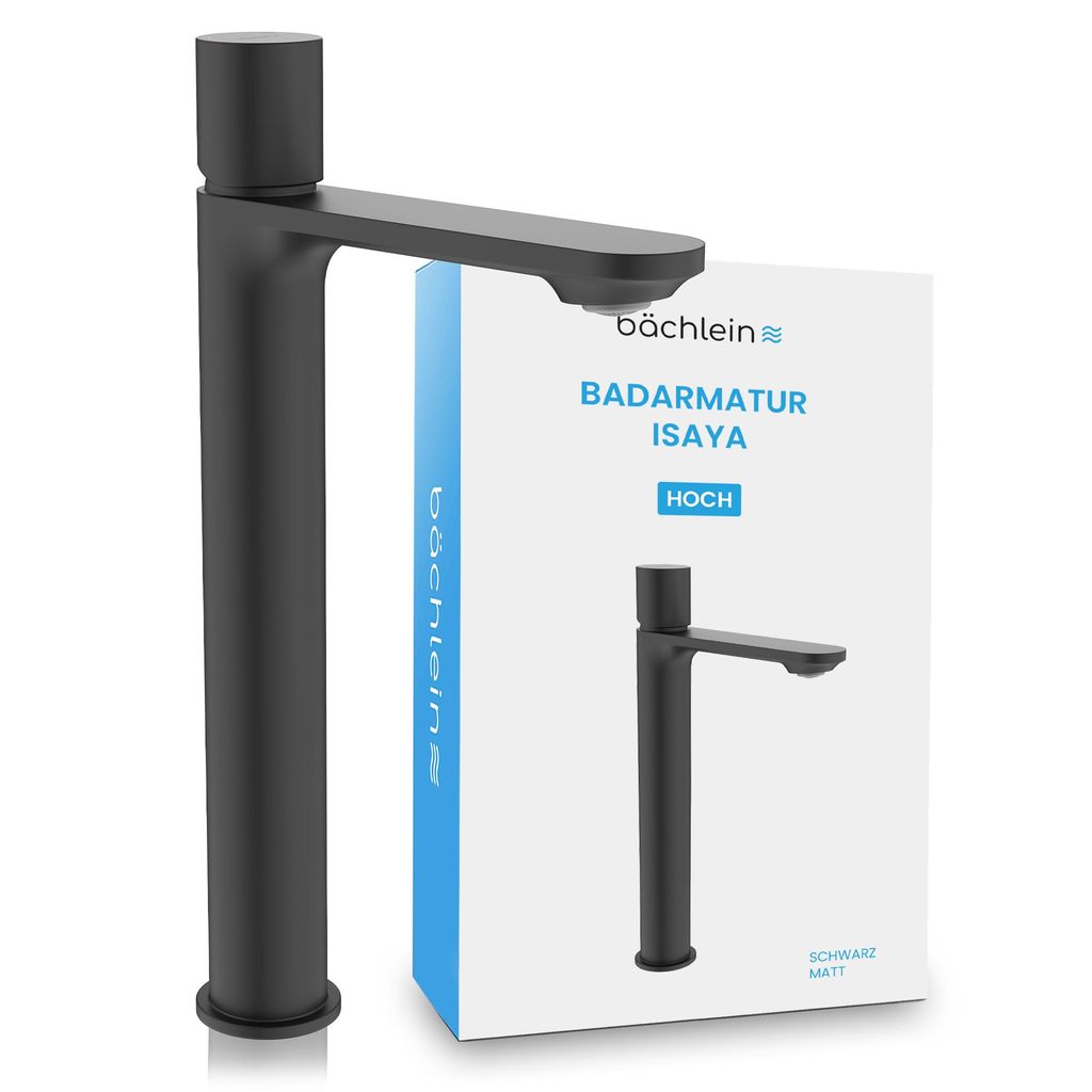 Bächlein Badarmatur Isaya hohe Ausführung - Schwarz matt