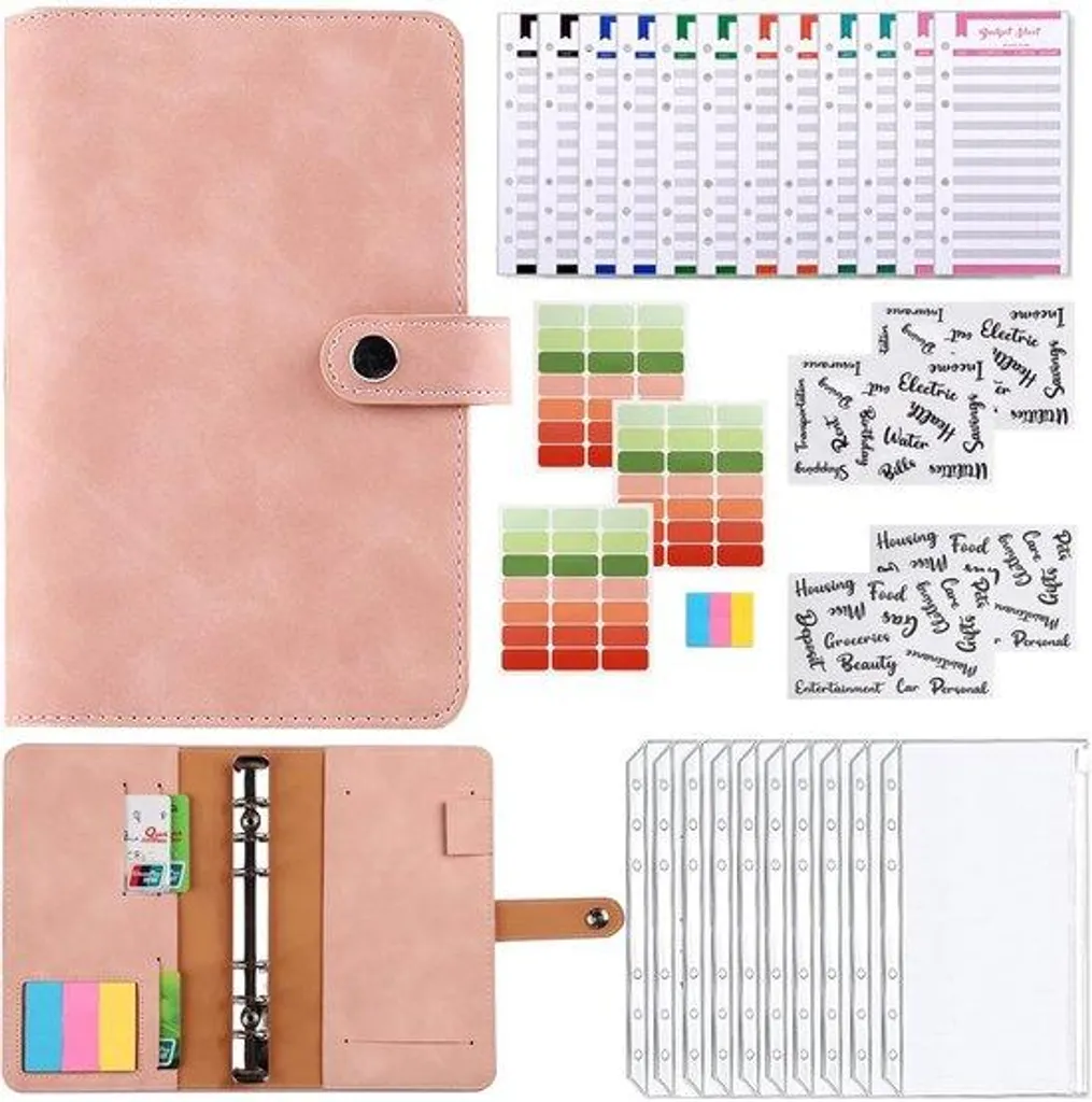 Organiseur de Budget Format A6 en Cuir - Planificateur Financier Complet