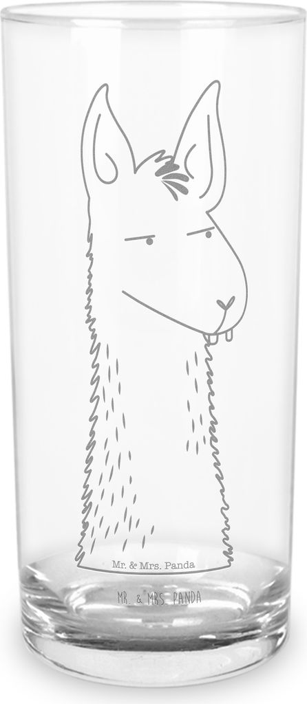 Mr. & Mrs. Panda Glas Lamakopf Genervt 400 ml - Transparent - Geschenk, Cocktailglas, Tumbler, Lamas, Lama, Trinkglas, Recht haben, Longdrinkglas, ...
