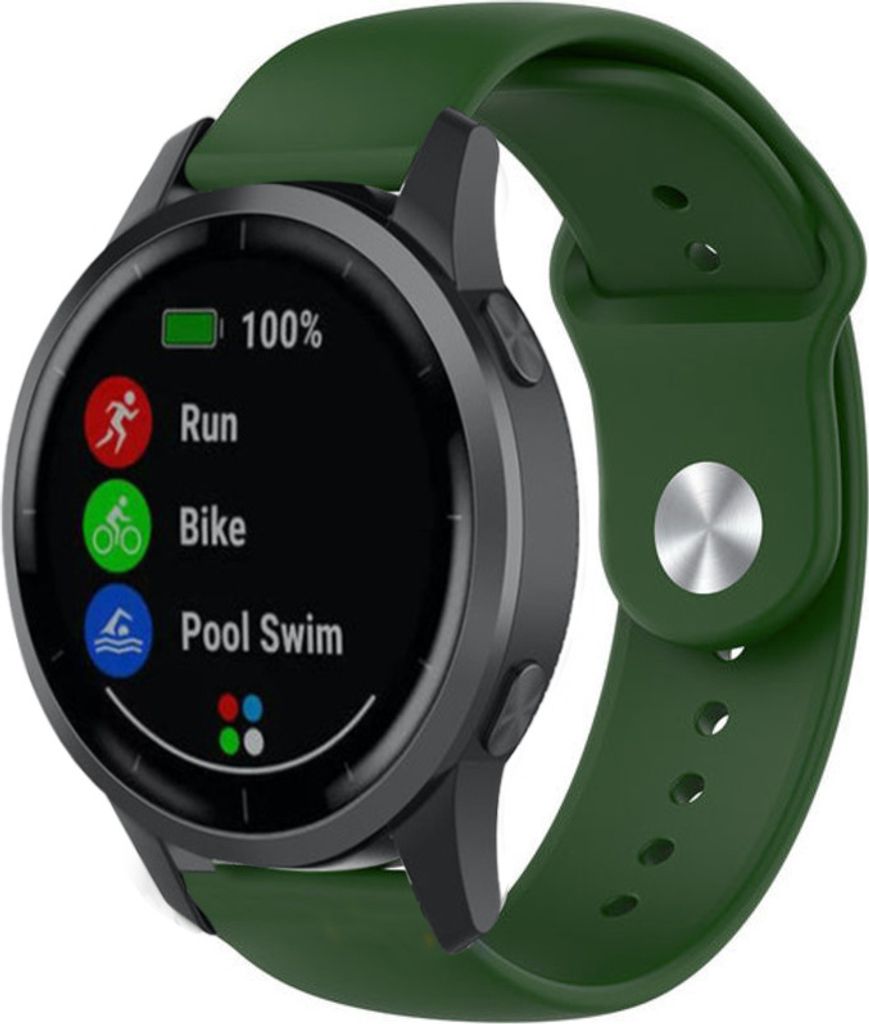 Strap-it Garmin Vivoactive 4 Sportarmband - 45mm - Armeegrün