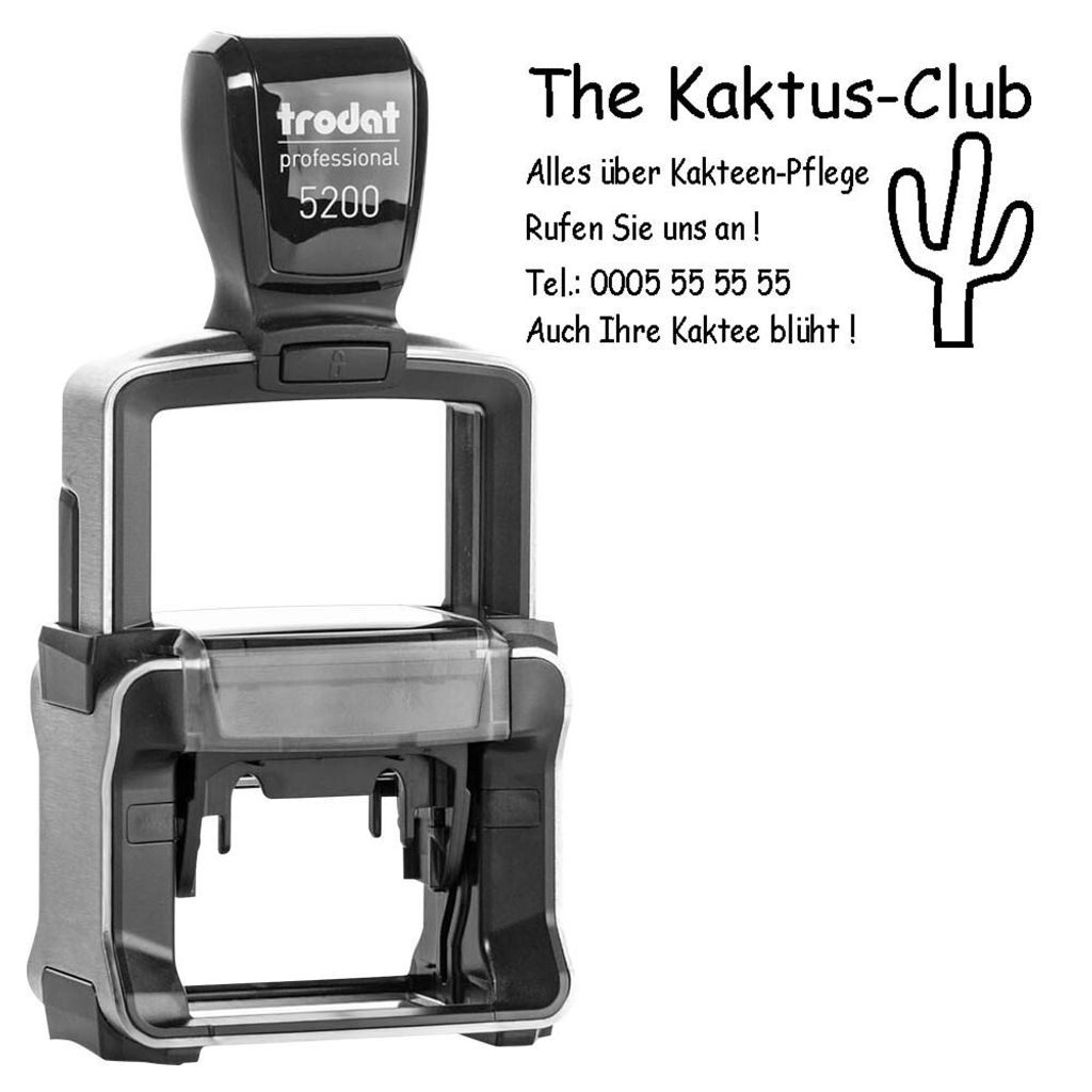 trodat Textstempel, individualisierbar 5200 selbstfärbend schwarz mit Logo, 1 St. - Nachträglich per Gutschein personalisieren