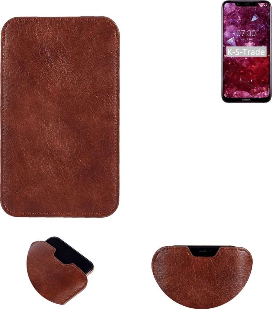 K-S-Trade Schutzhülle Handyhülle kompatibel mit Nokia X7 Handytasche Kunstleder Sleeve in braun