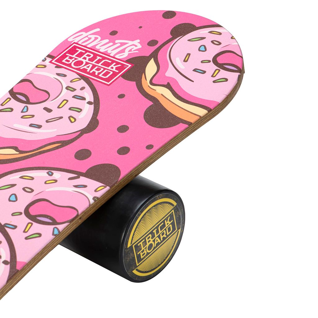 Balance Board aus Holz Trickboard mit Rolle, rutschfest, Donuts