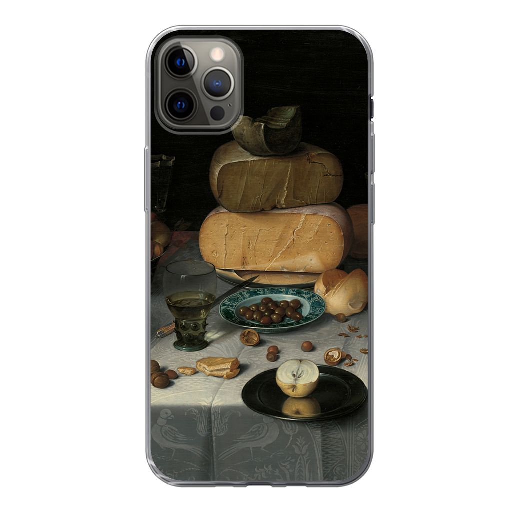 MuchoWow Handyhülle Schutzhülle Hülle für iPhone 13 Pro Max Stilleben mit Käse - Gemälde von Floris Claesz. van Dijck Silikon Softcase Hand...