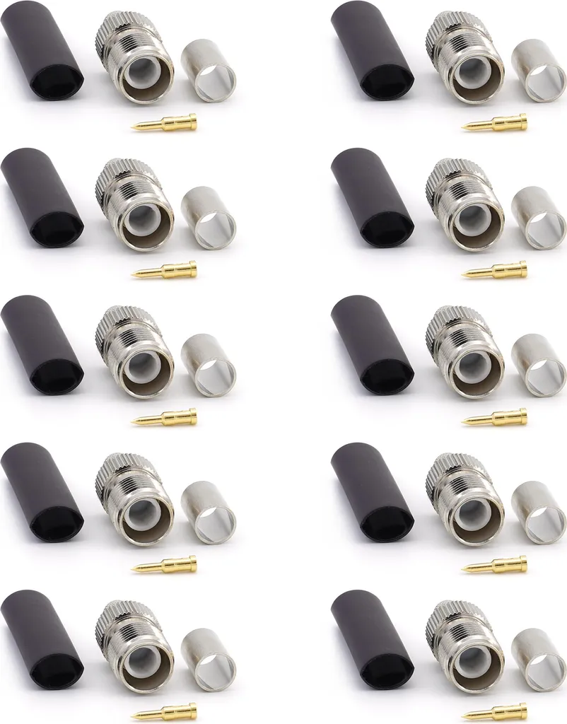 Connettore RP-TNC LMR240 RG8X - Pack 10 Pezzi Pin Oro Professionali