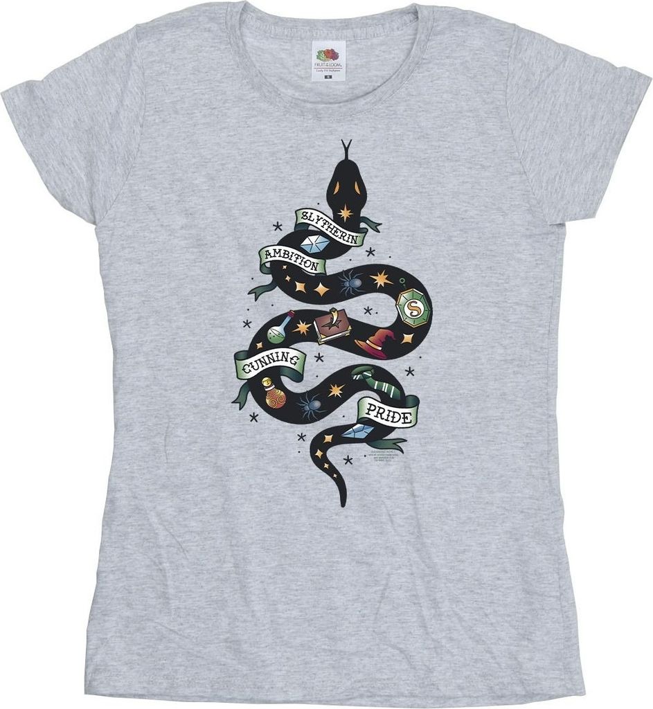 Harry Potter - "Slytherin" T-Shirt für Damen BI24204 (S) (Grau)