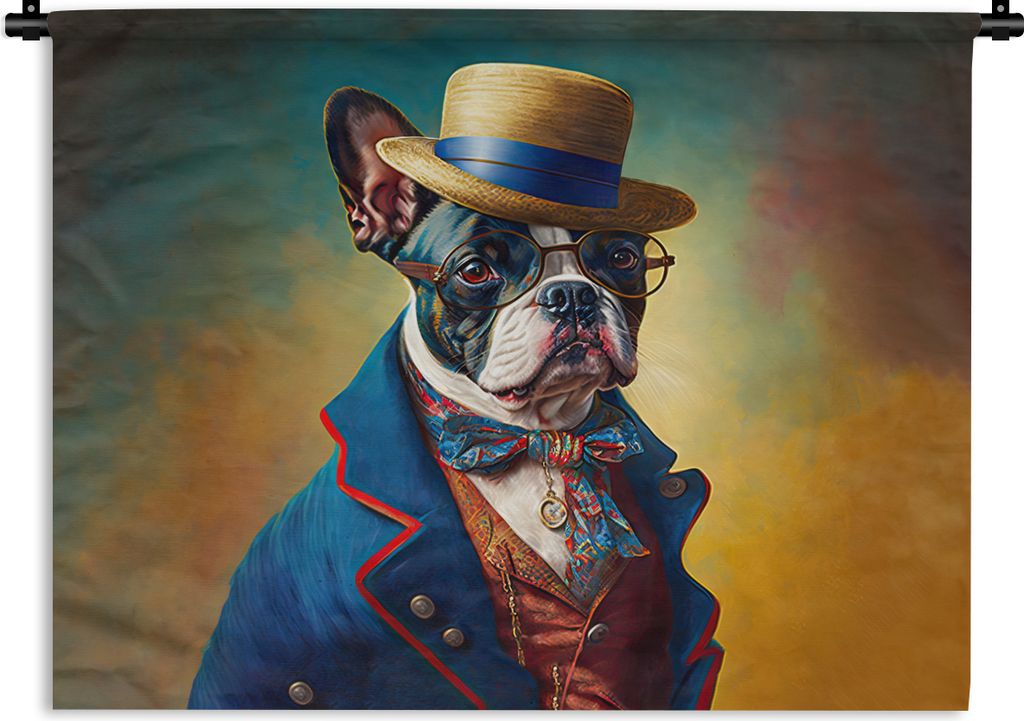 MuchoWow Wandteppich Wandbehang Hund - Kleidung - Accessoires - Farbe - Porträt 150x112.50 cm Tapisserie Dekoration Wandtuch - Wanddecke - Wandt...