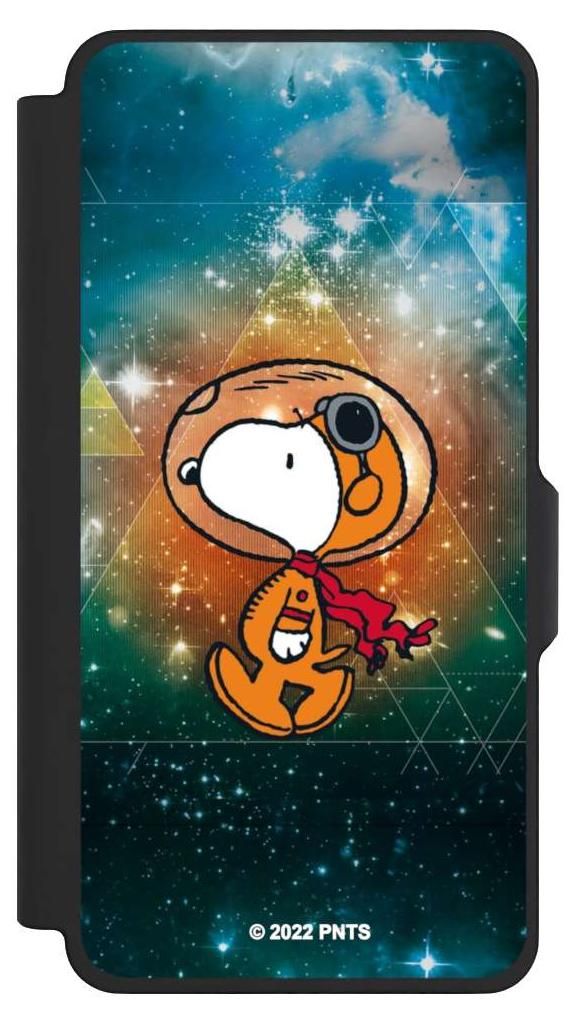 NIVOCASE Klapphülle für Samsung Galaxy S26+ Handyhülle aus Kunst Leder NIVOflip schwarz Astronaut Offizielles Lizenzprodukt Snoopy
