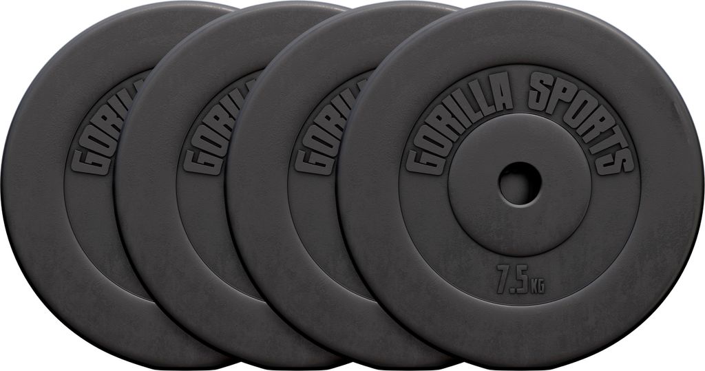 GORILLA SPORTS® Hantelscheiben - 30kg Set, 4x7,5 kg Produktbild 