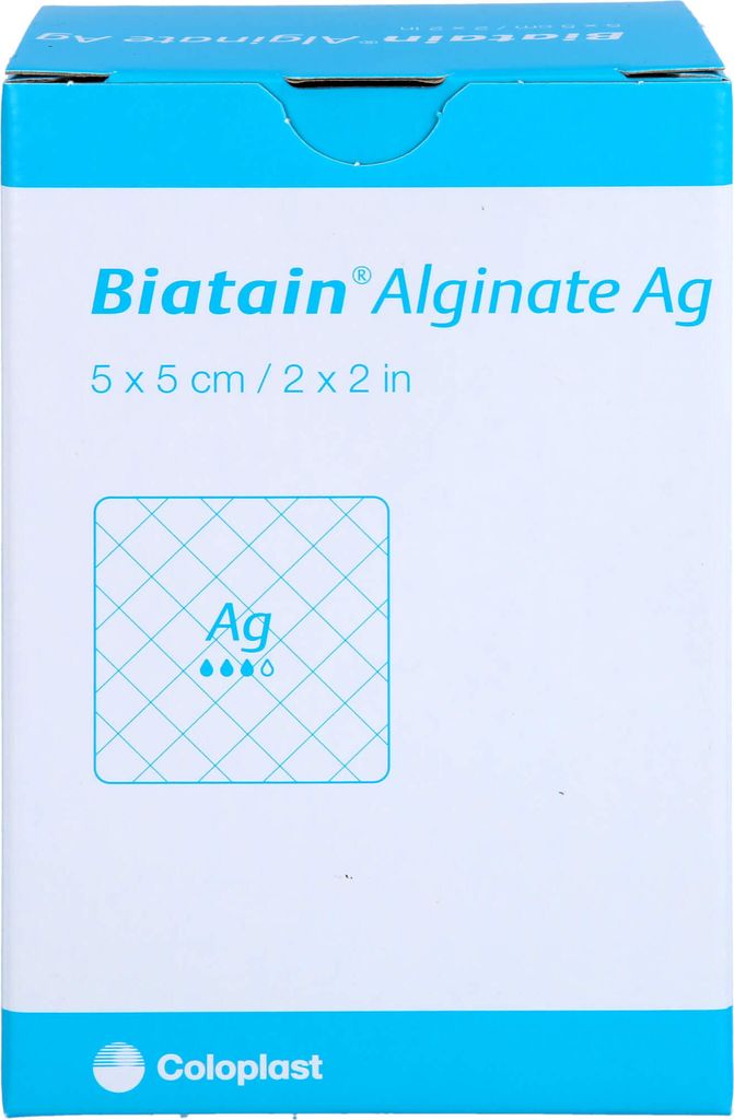 Biatain Alginate Ag Kompressen 5x5 cm mit Silber 30 St