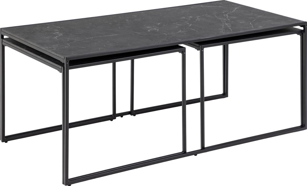 Infinity Couchtisch Set mit 3 Stk. schwarzer Marmordruck, Produktbild 
