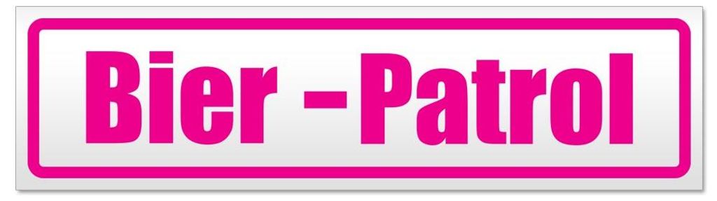 Kiwistar - Autoaufkleber - Pink - 60 x 16 cm - Bier Patrol - Hinweis Aufkleber Sticker für Auto, Kfz, Fahrrad, PKW, LKW