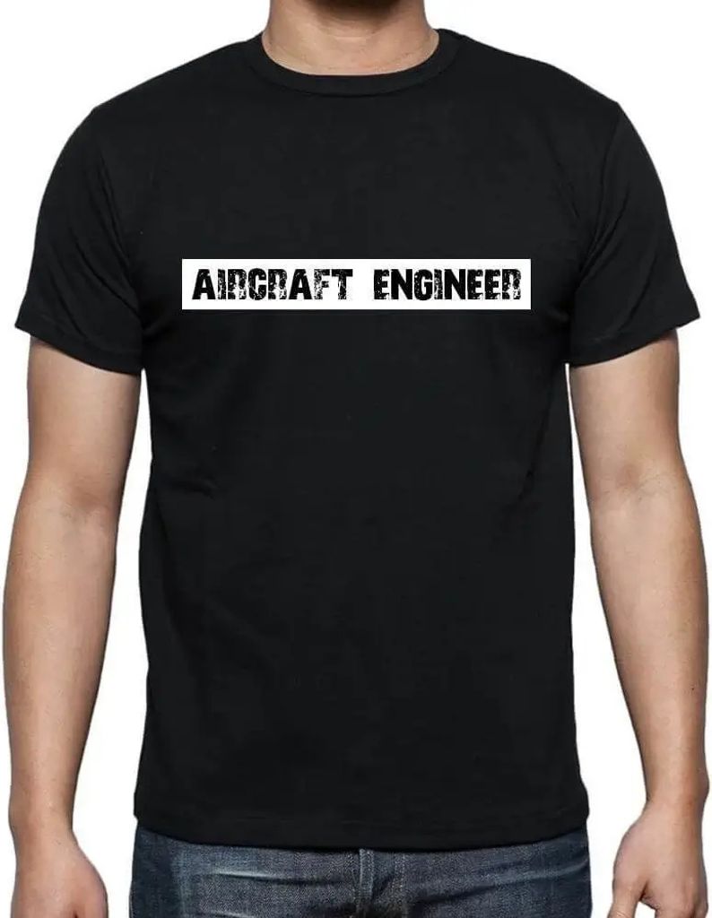Herren Grafik T-Shirt Beruf des Flugzeugingenieurs – Aircraft Engineer Occupation – Öko-Verantwortlich Vintage Jahrgang Kurzarm Lustige Druck