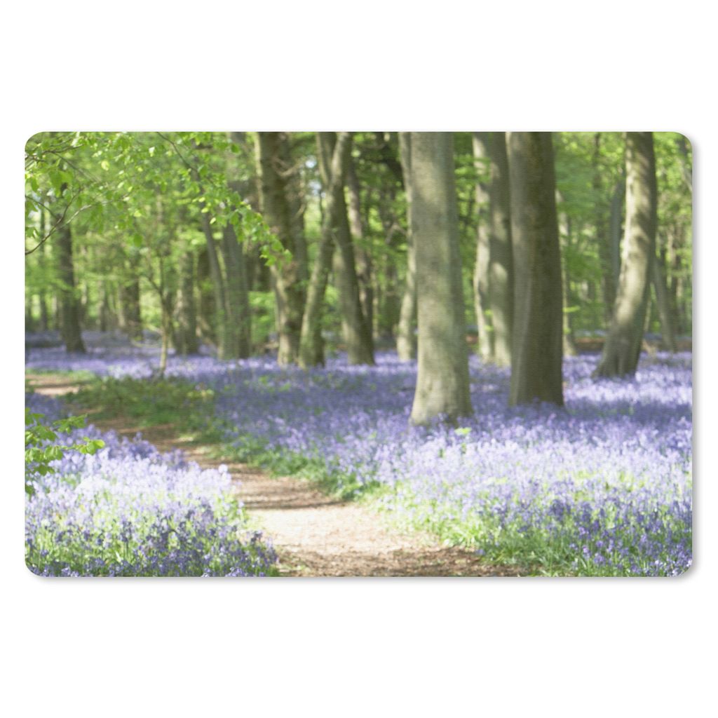 MuchoWow Mauspad Mousepad Wald - Weg - Blumen - Lila - Grün - Natur 27x18 cm - Mousepads - Maus Mat - Pad - Mausunterlage - Büroartikel - Desk ...