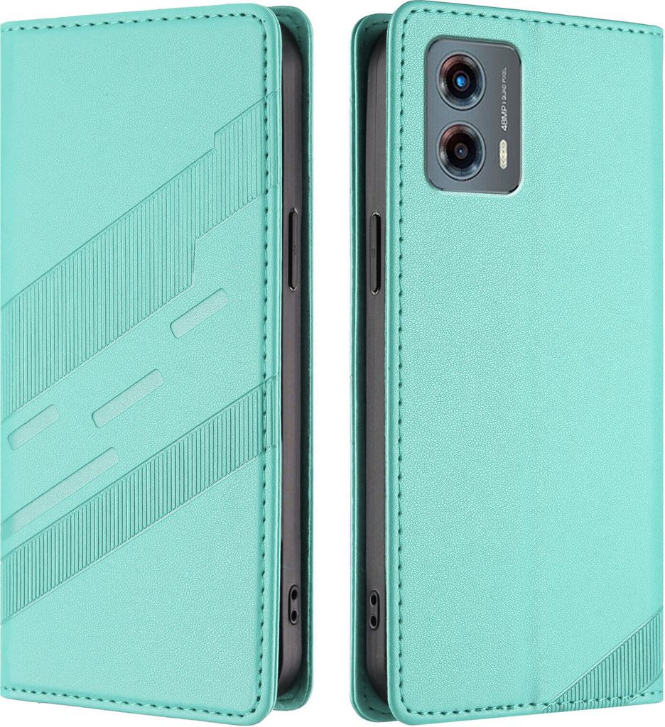 Hülle für Motorola Moto G 5G 2023, Kunstleder Brieftaschen Handyhülle mit Kartenfach und Standfunktion Türkis