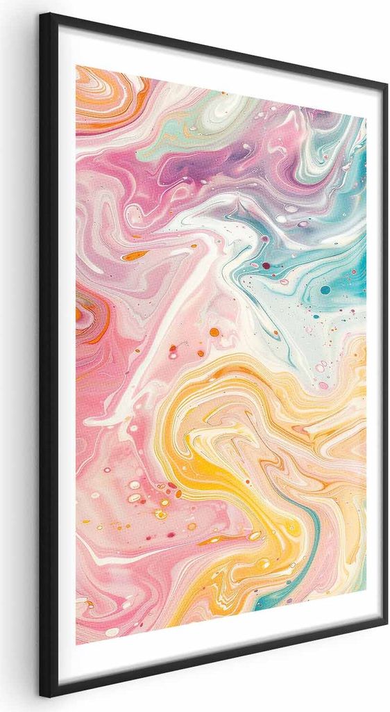 Posterpapier Poster - Colorful Chaos - dynamic shapes in shades of pink, yellow, and blue 60x90 cm Muster a-H-10043-ao-a