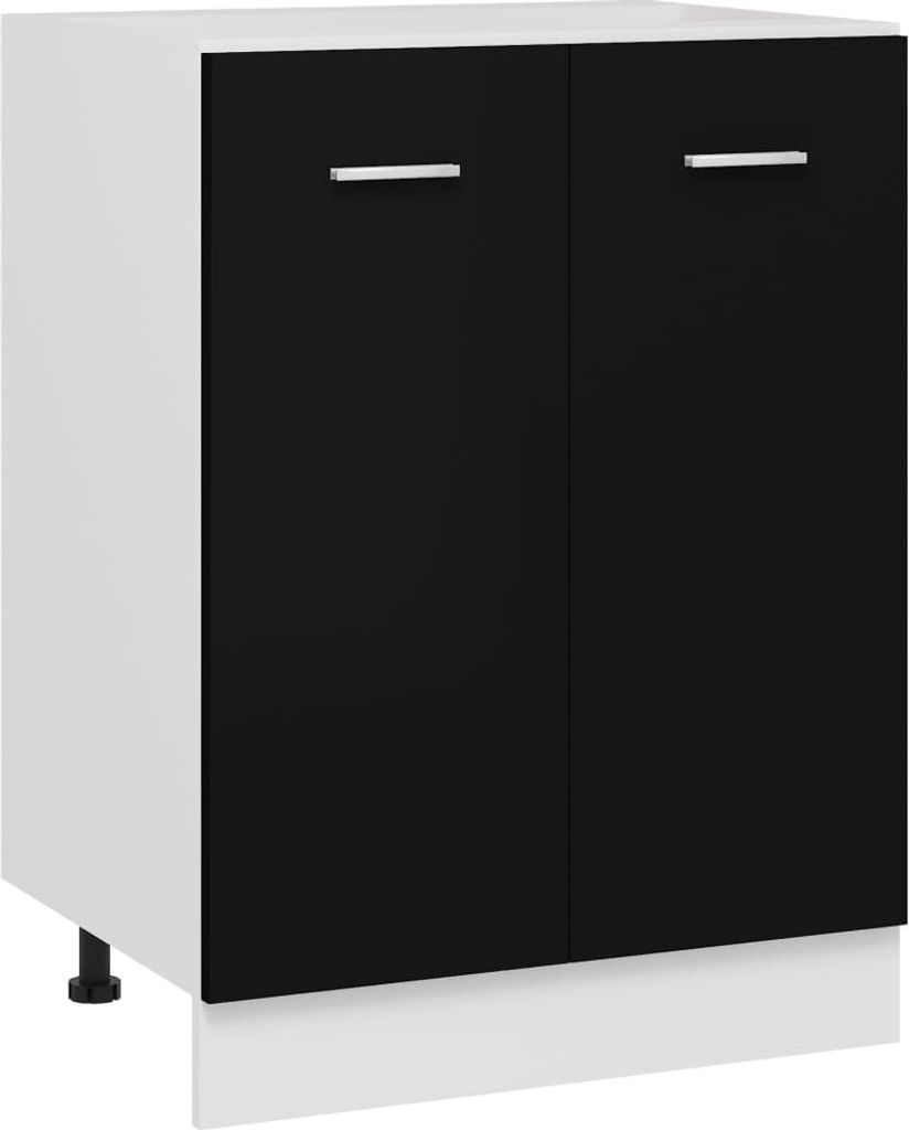 vidaXL Szafka dolna czarna 60x46x81,5 cm materiał Zdjęcie produktu 7
