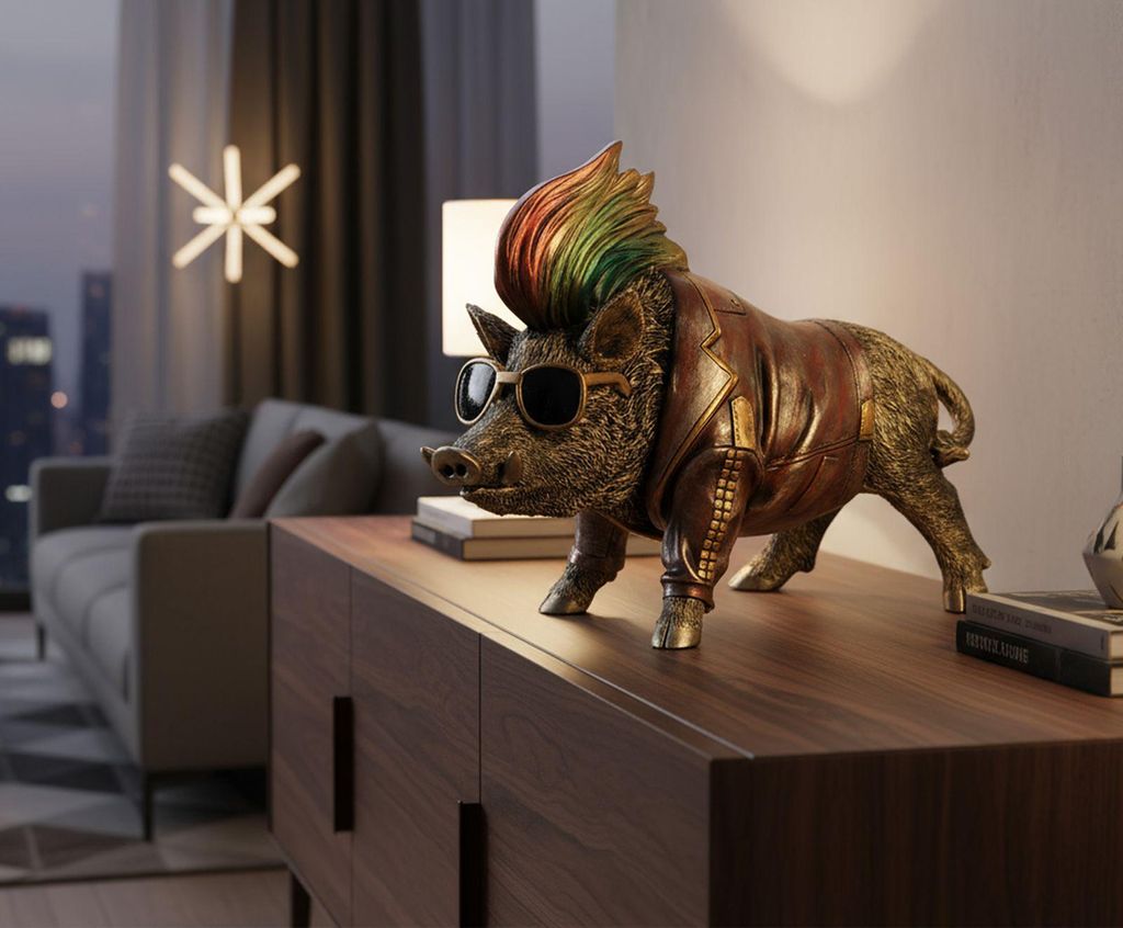 formano Dekofigur Cooles Wildschwein 32x24cm Handbemalte Produktbild 