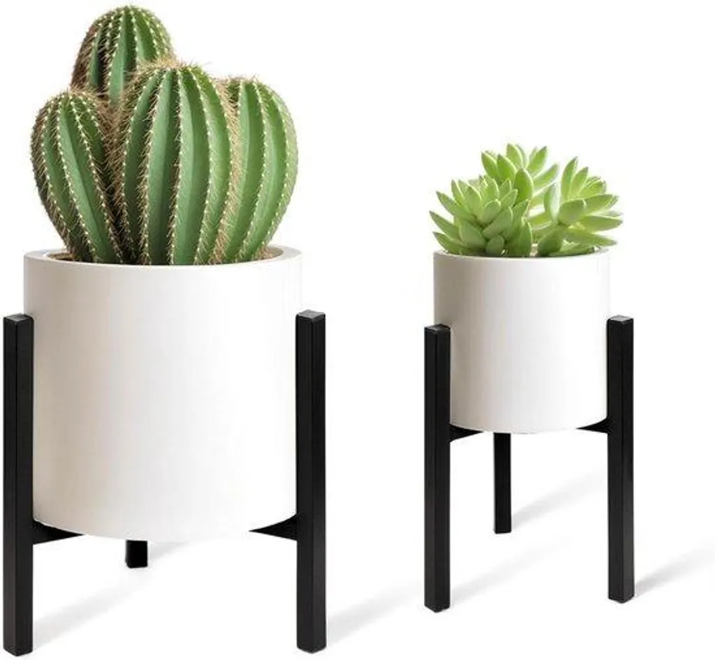 Support pot de fleur extensible métal noir 33cm - Pied plante lot 2