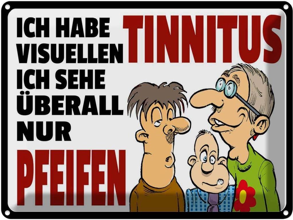 vianmo Blechschild 30x40 cm Ich habe visuellen Tinnitus Produktbild 