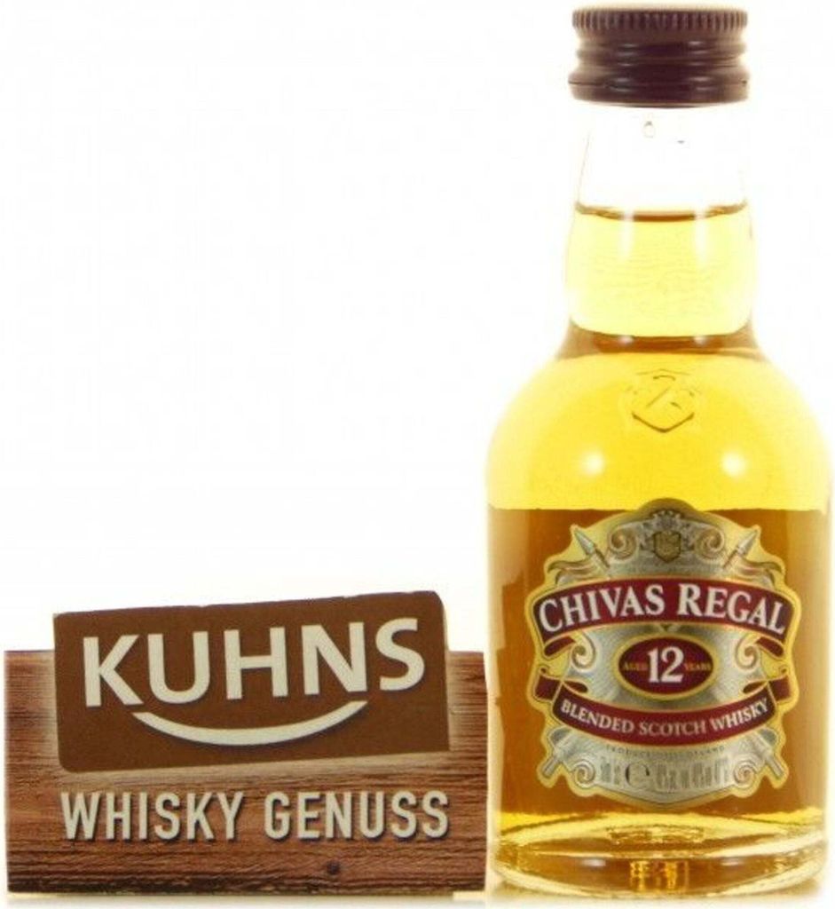 Chivas Regal 12 Jahre Blended Scotch Whisky, Whiskey, Schnaps, Spirituose, Alkohol, Flasche, 40 %, 50 ml, 70572000