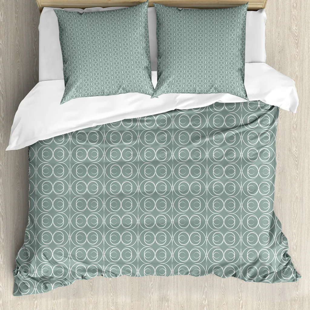 Set Copripiumino Matrimoniale 200x200 Floreale ABAKUHAUS Verde