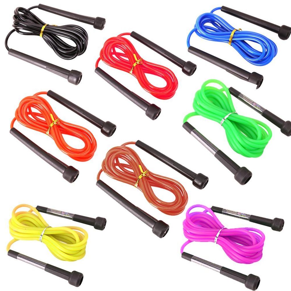 8er-Pack verstellbare PVC-Springseile für Cardio-Fitness – Weihnachtsgeschenk – Tolles Springseil fürs Training (Farbe zufällig)