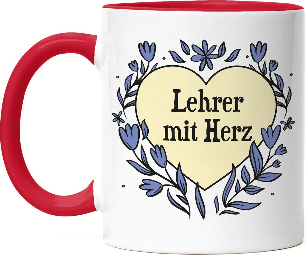 Lehrer mit Herz Tasse Rot Geschenkidee Zum Danke Sagen Bester Lehrer
