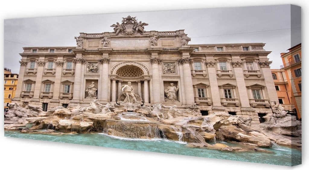 Leinwandbild 125x50 Wandkunst Rom Brunnen Basilika