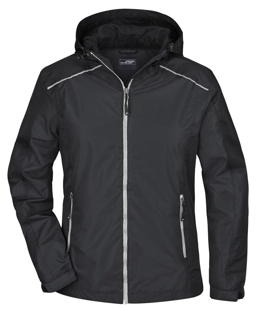 James and Nicholson - "Rain" Jacke für Damen LT2575 (L) (Schwarz/Silber)