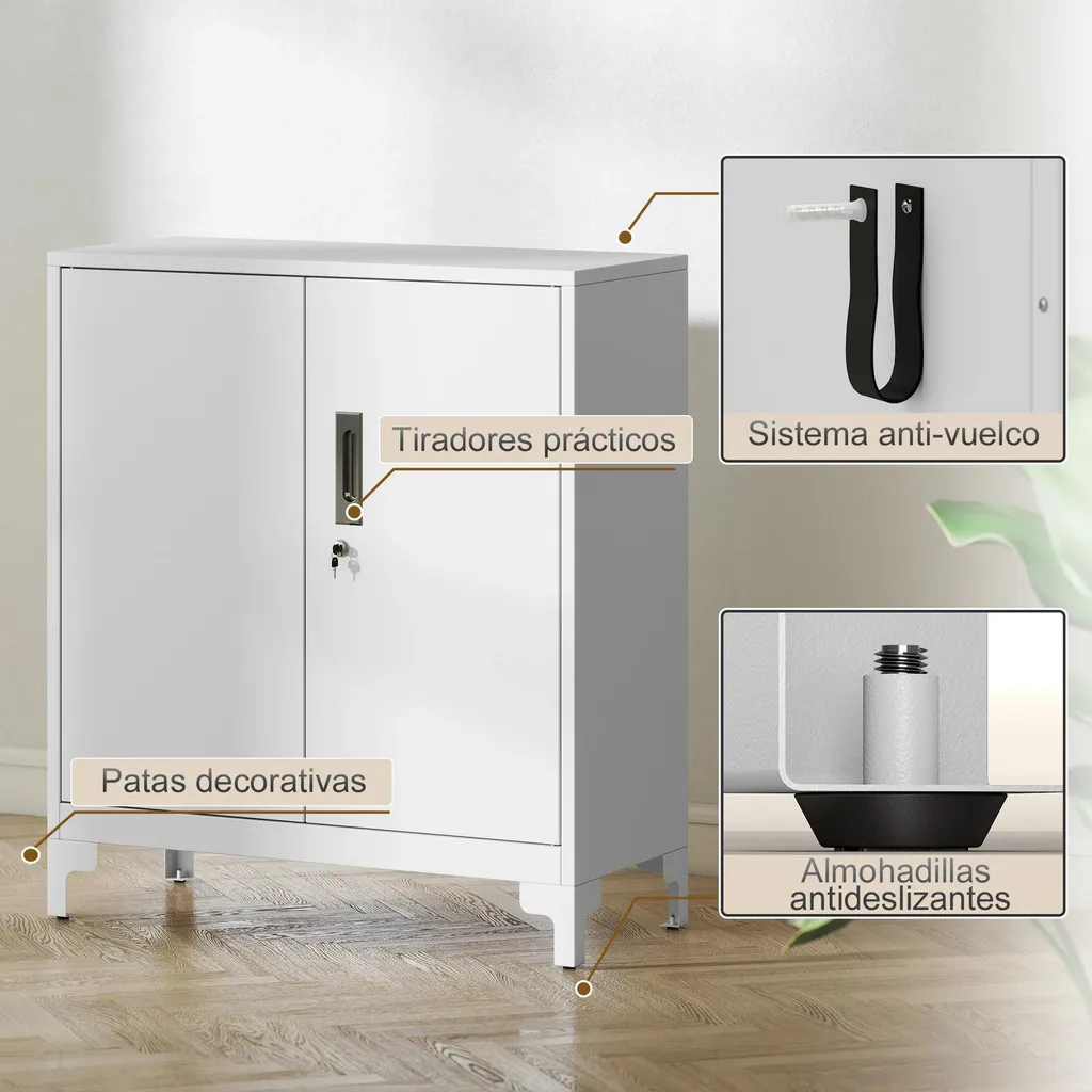 Armoire métallique verrouillable étagère réglable montage simple